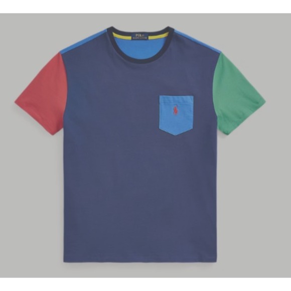 NWT MENS POLO RALPH LAUREN S/S T-SHIRT~COLOR BLOCK~SZ XXL - Picture 1 of 3